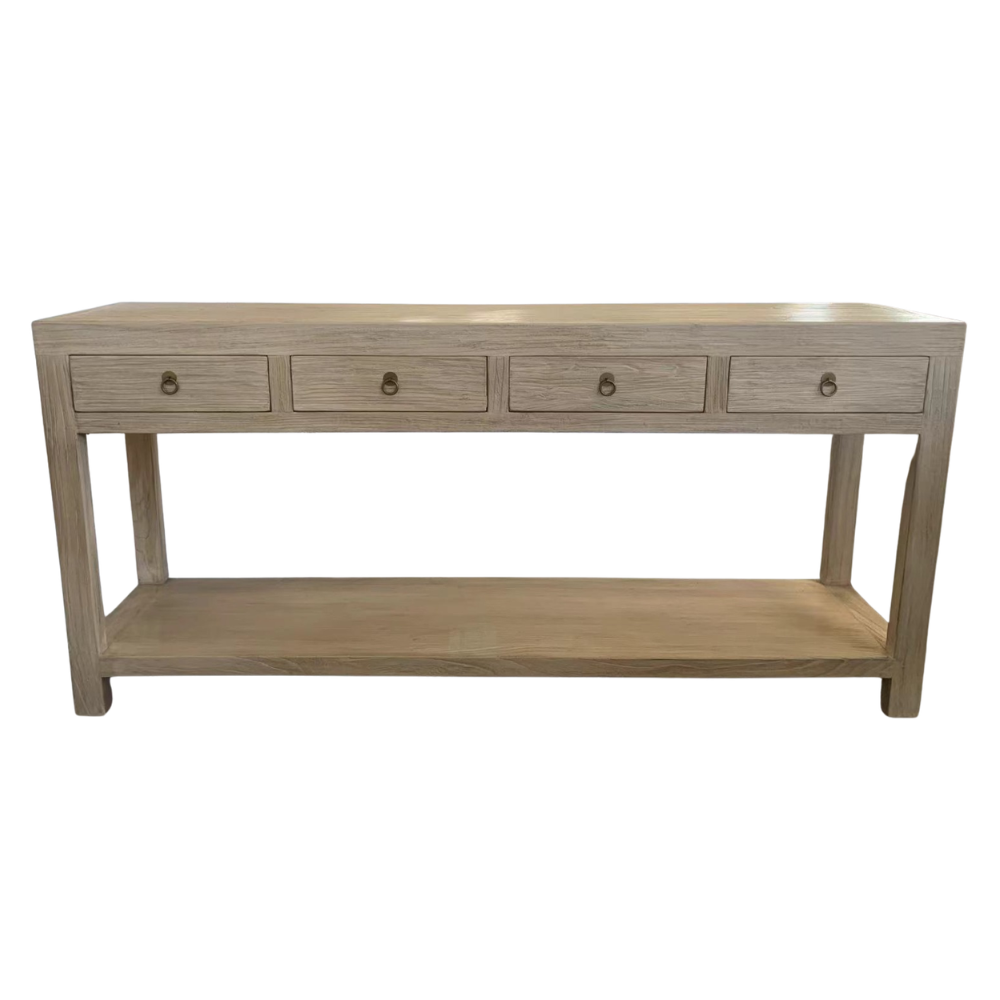 Reclaimed Elm 4 Drawer Console Table - 190cm - Caya