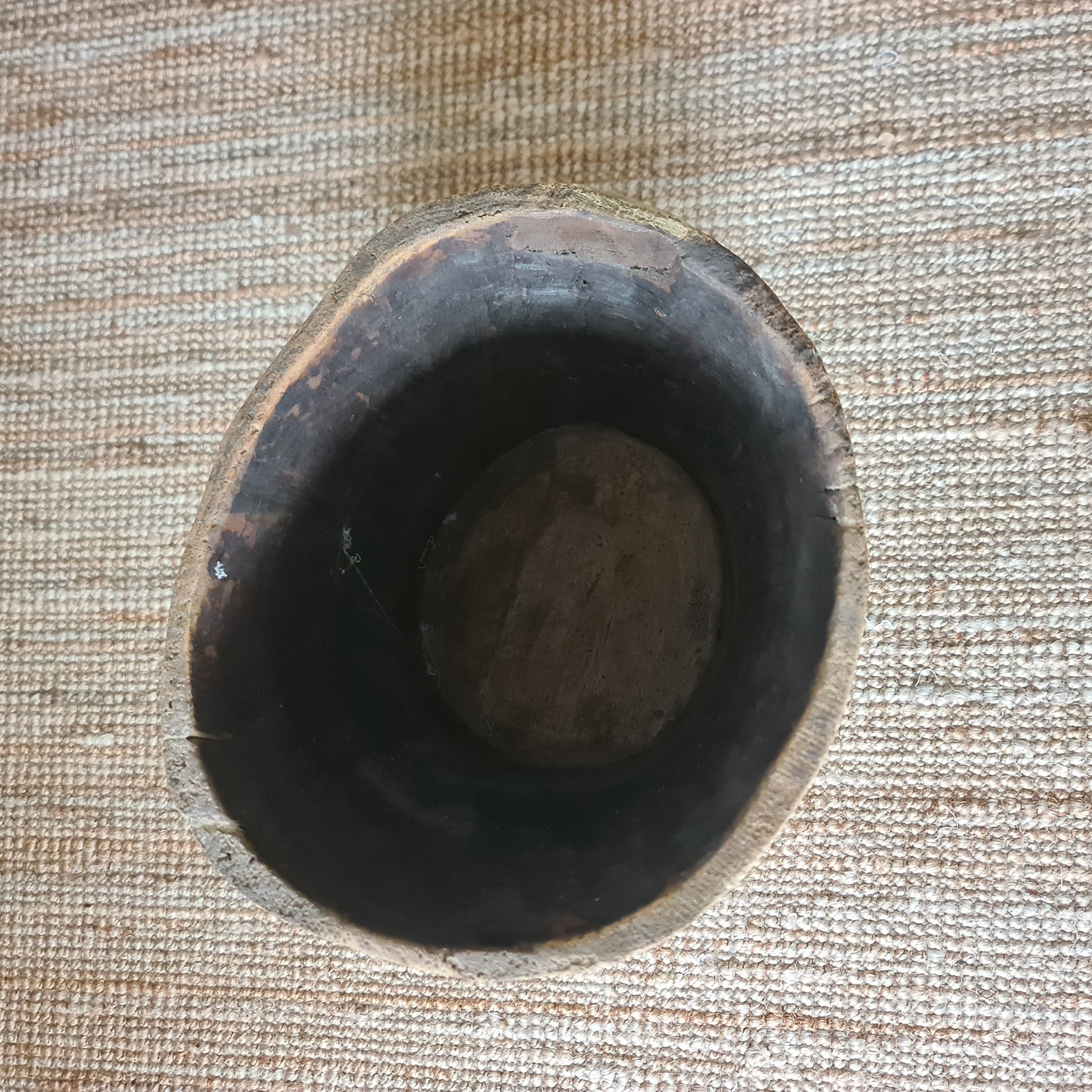 Giant Antique Naga Wood Planter/ Wabi-Sabi Vessel