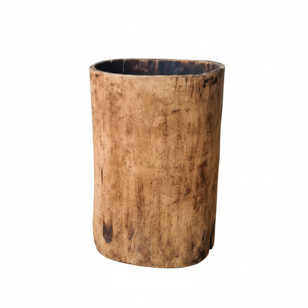 Giant Antique Naga Wood Planter/ Wabi-Sabi Vessel