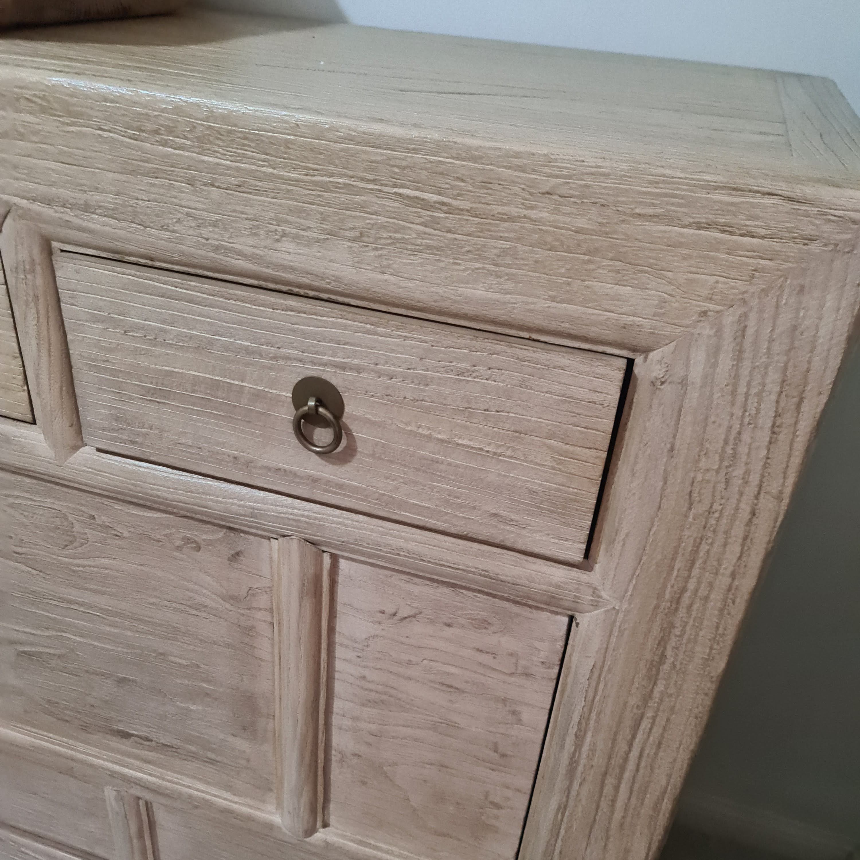 Reclaimed Elm 2 Door - 4 Drawer Cabinet - 160cm x 44cm x 70cm - Aura