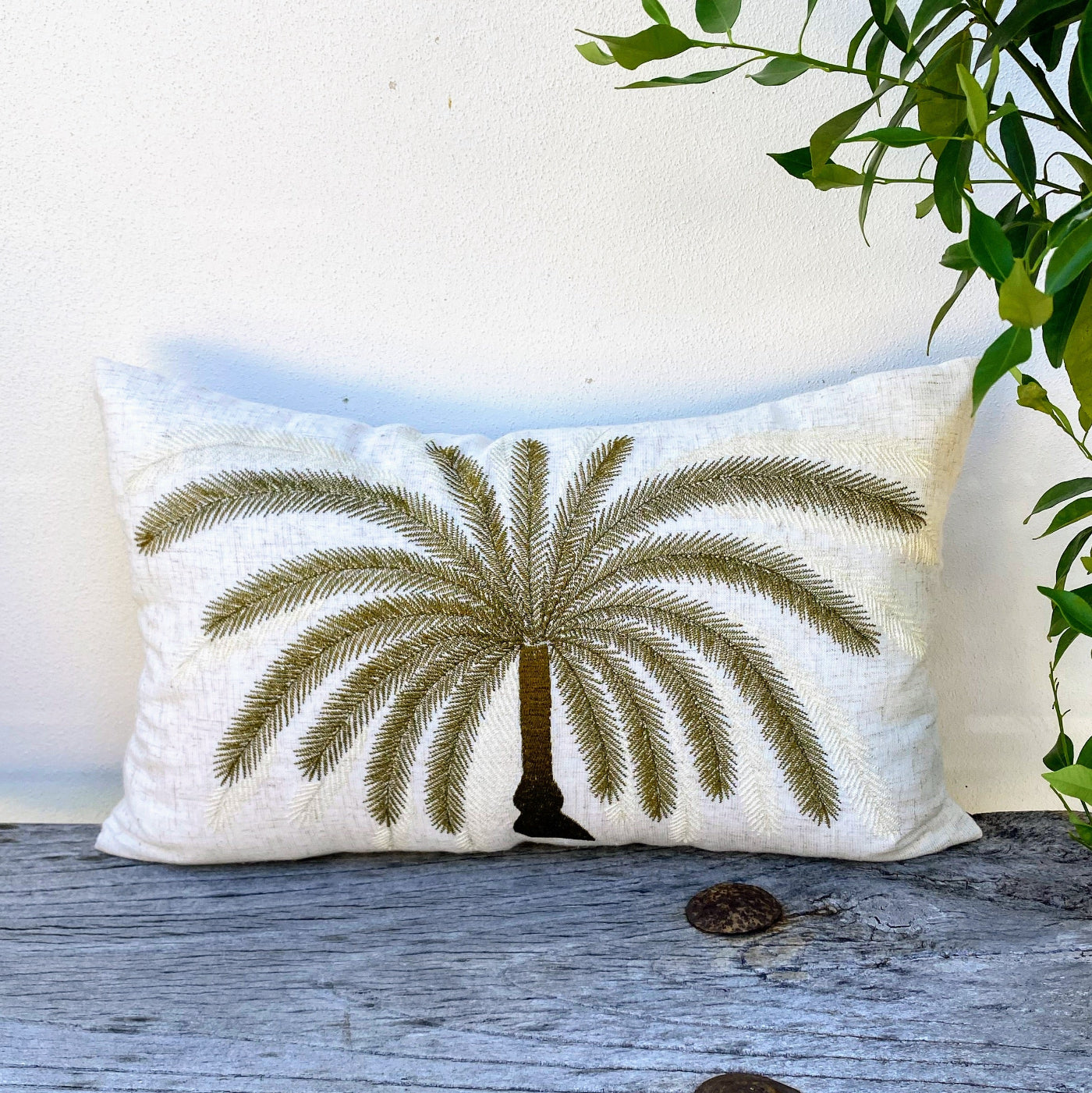 30 X 50cm Rectangle Palm Cushion in Au