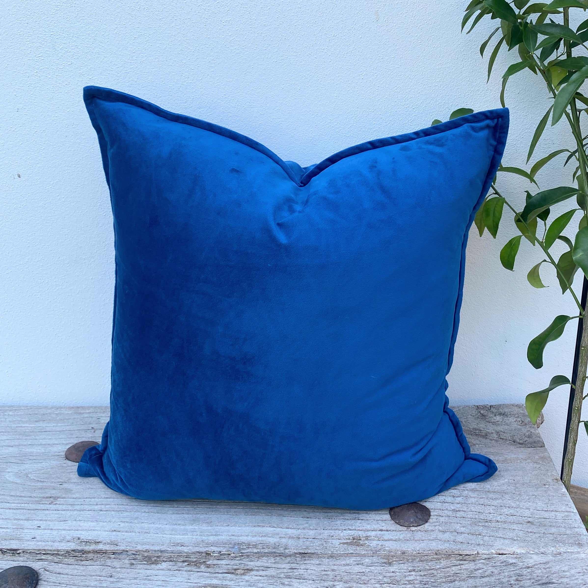 Navy Blue Velvet Cushions in Australia | Euro-Revived Artisan Eco Home Decor