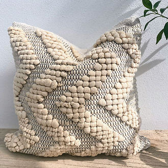 Natural Boho Cushion Cover - 100% Cotton |Flow-Revived Artisan Eco Home Decor