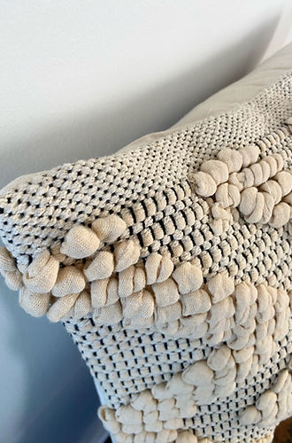 Natural Boho Cushion Cover - 100% Cotton |Flow-Revived Artisan Eco Home Decor