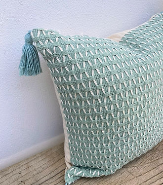 Boho Tassel Coastal Cushion Covers | Mint-Revived Artisan Eco Home Decor