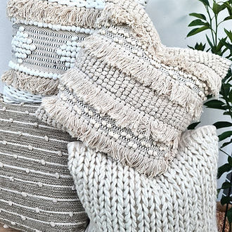 Natural Boho Cushion Cover - 100% Cotton |Flow-Revived Artisan Eco Home Decor