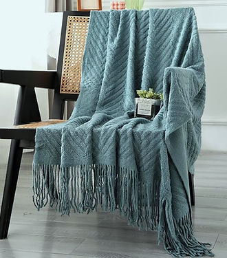 Faux Cashmere Woven Blanket & Throw |Mint Green-Revived Artisan Eco Home Decor