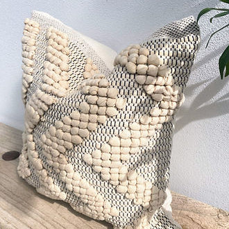 Natural Boho Cushion Cover - 100% Cotton |Flow-Revived Artisan Eco Home Decor