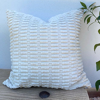 Tufted Off White Cushion Covers - 50cm x 50cm / Alabaster-Revived Artisan Eco Home Decor