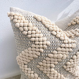 Natural Boho Cushion Cover - 100% Cotton |Flow-Revived Artisan Eco Home Decor