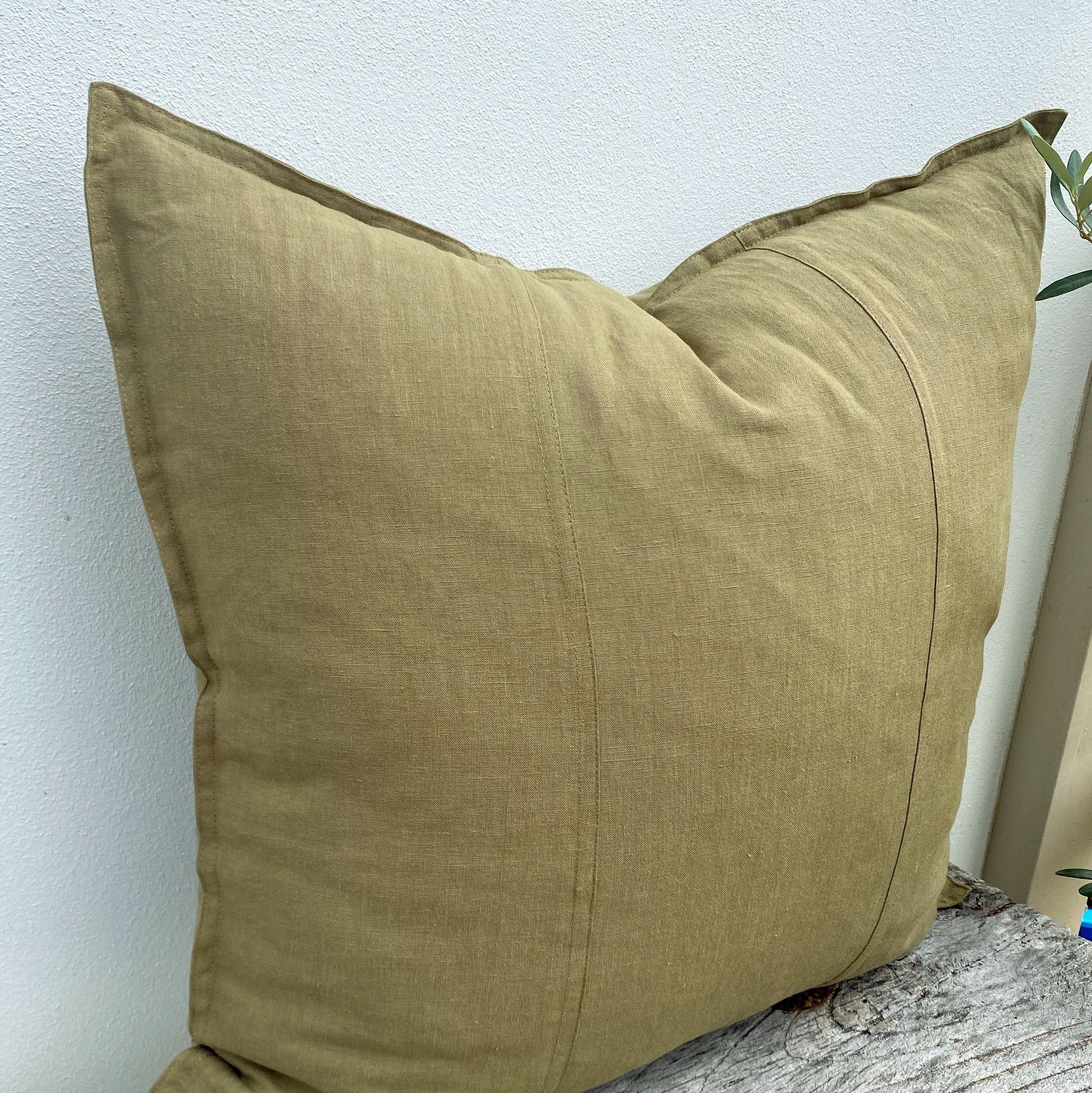Designer French Linen Cushion Covers | Olive - Cali