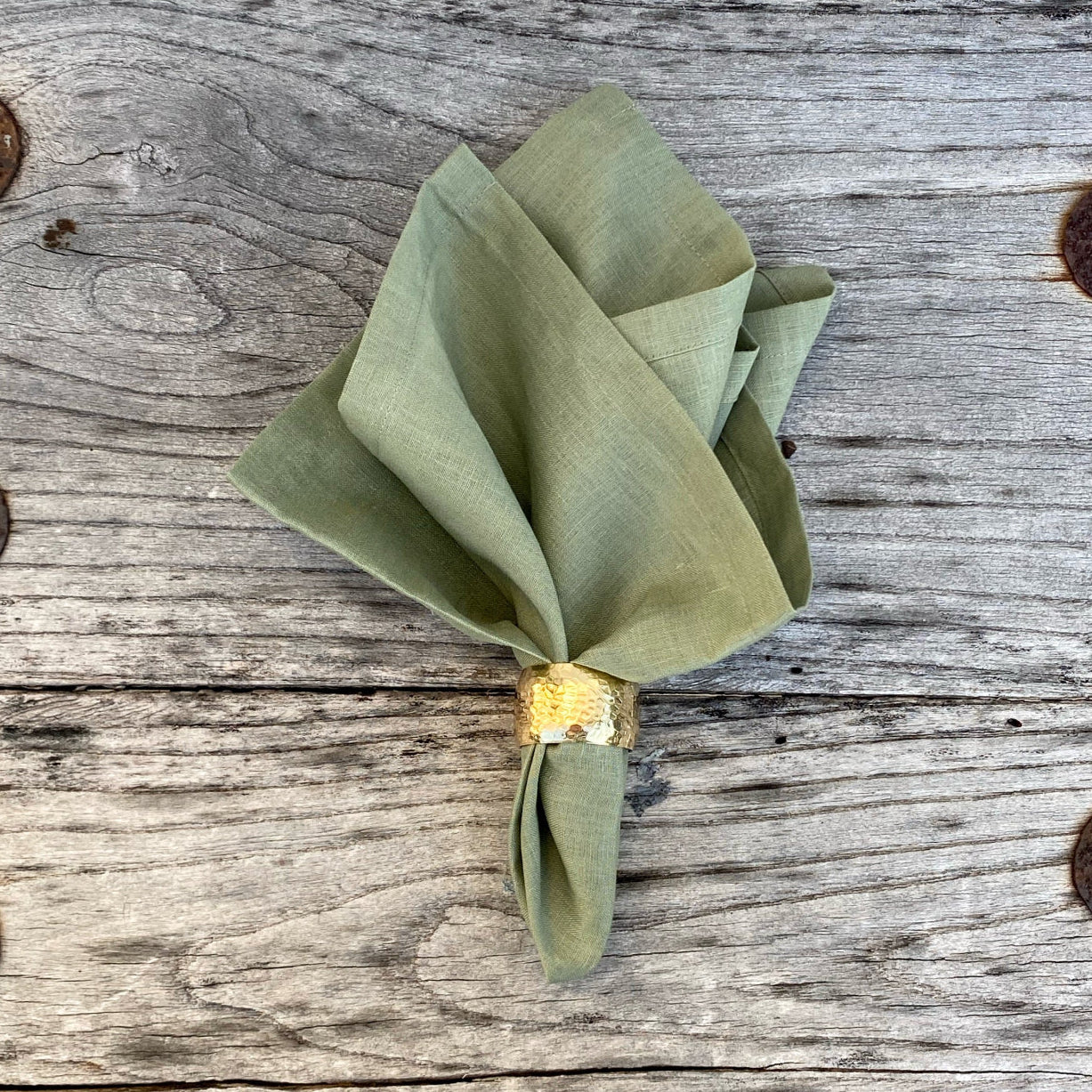Affordable Cloth Napkins with Stylish Golden Napkin Ring
