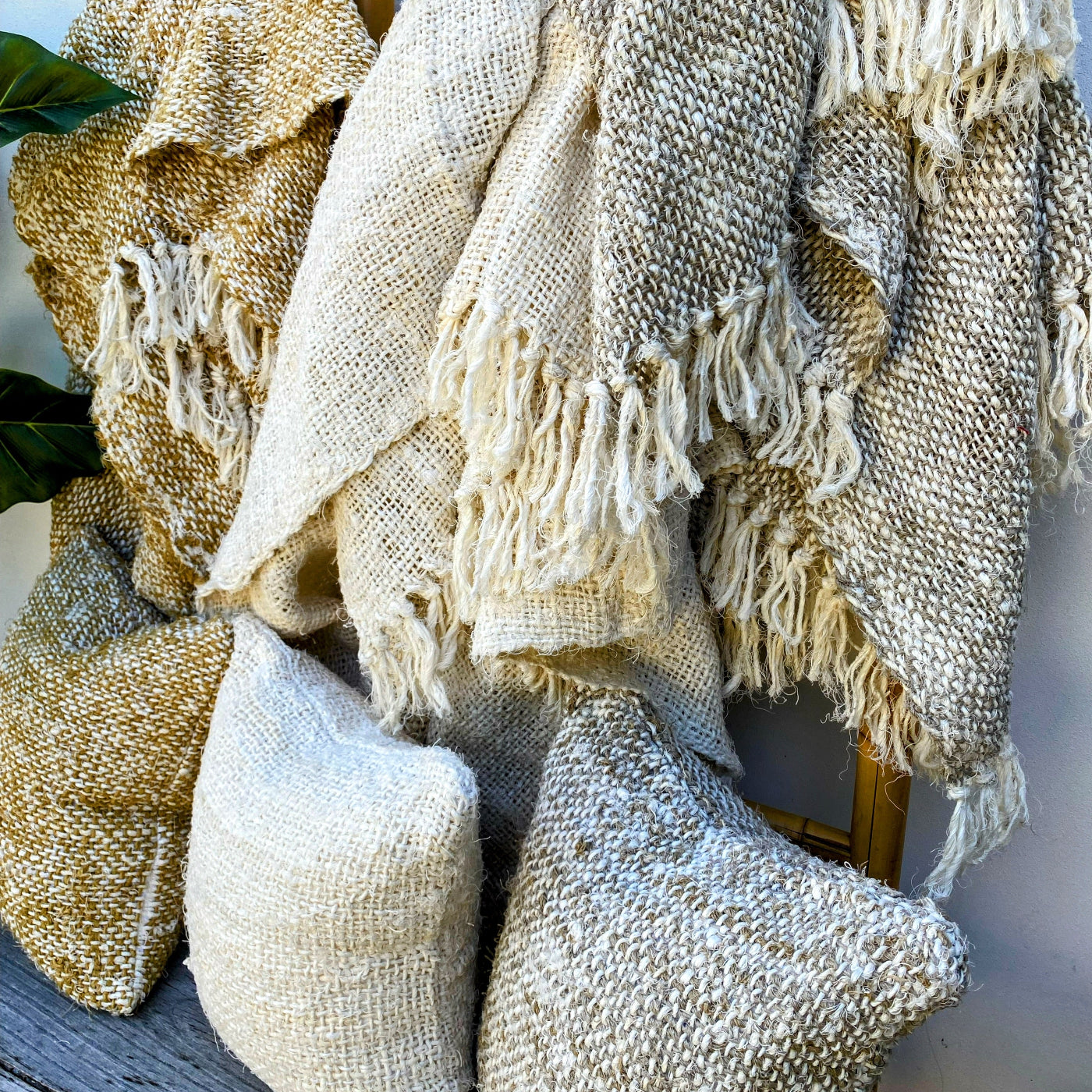 Best Quality Large Sofa Throws with Two-Toned Cross Weave Recycled Linen