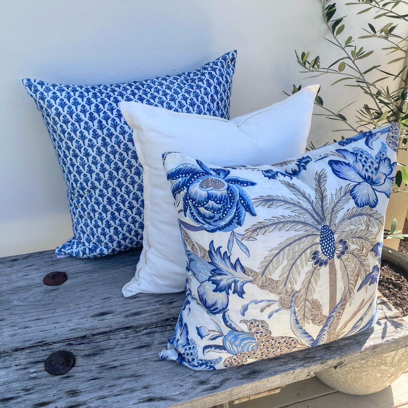 Blue and White Hamptons Cushion Set