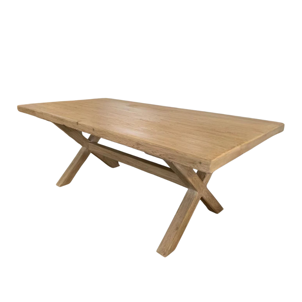 6 to 8 Seater Cross Leg Dining Table, perfect for modern rustic interior decor