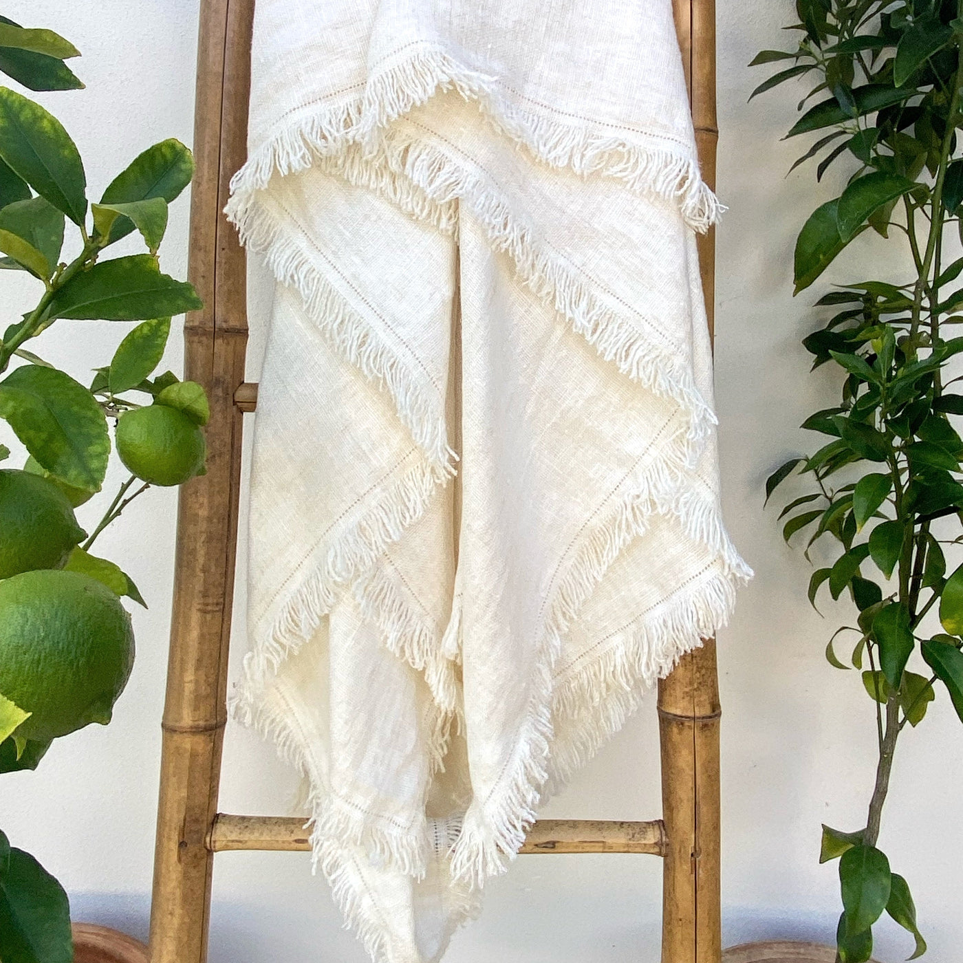 Extra Large Cream Bed Throw Blanket