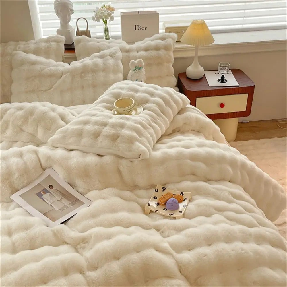 Rabbit Fur Faux Fur Throw Blanket