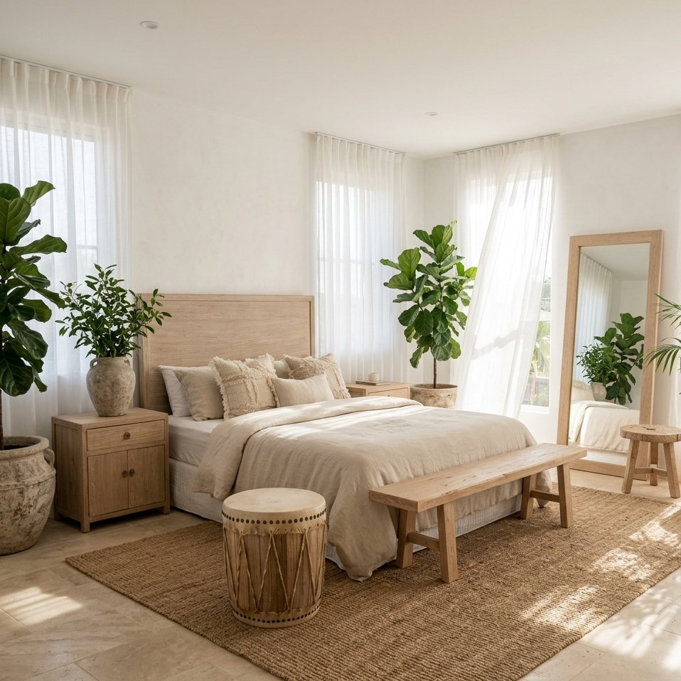 Reclaimed Natural Elm Bedside Table - 50cm - Bree