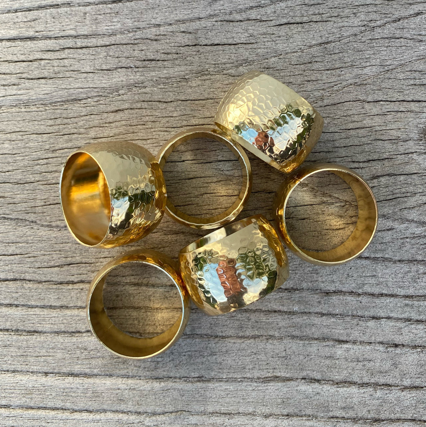 Luxury Wide-Band Gold Napkin Rings