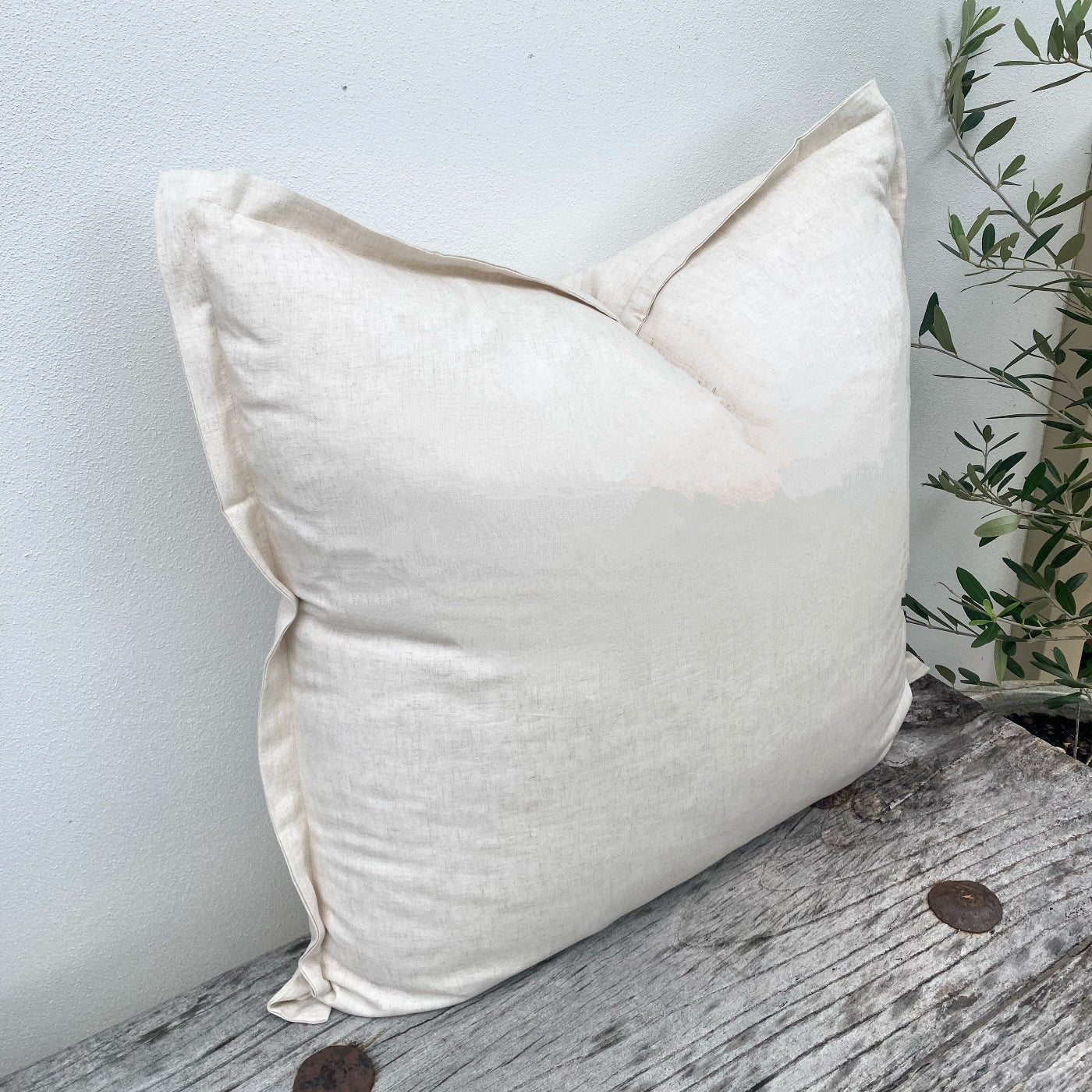 Natural 45cm Square Bamboo Linen Cushion Covers