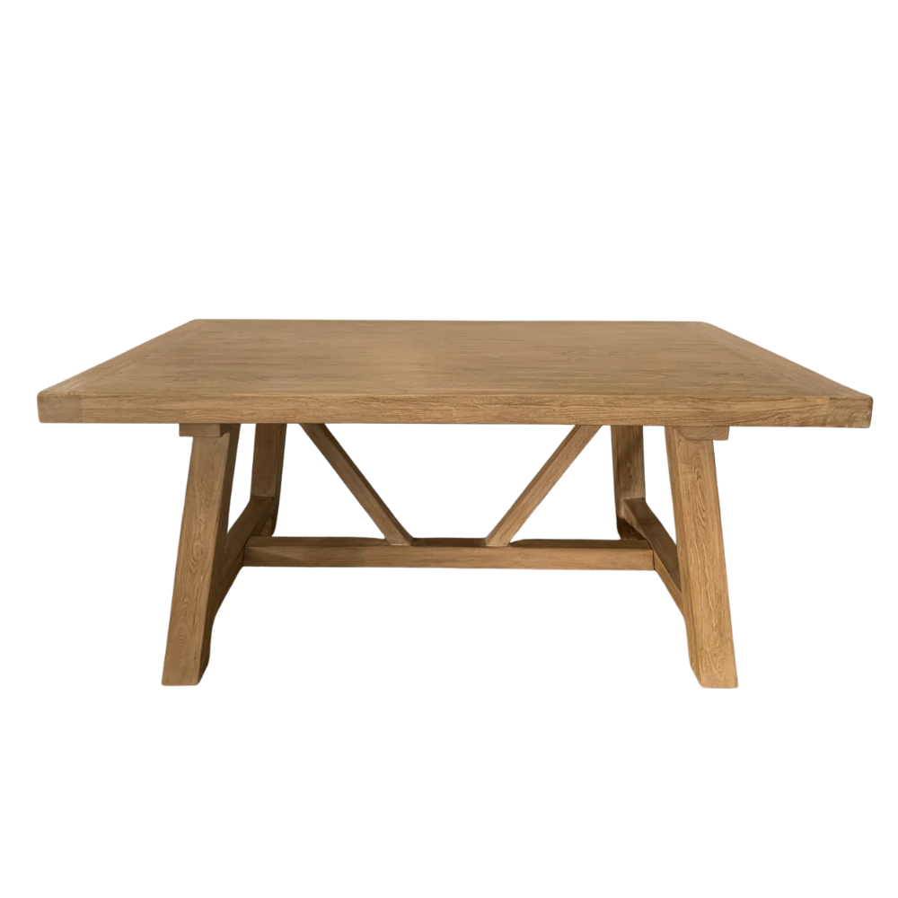 6 to 8 seater Natural grain reclaimed elm wood dinning table made from timber