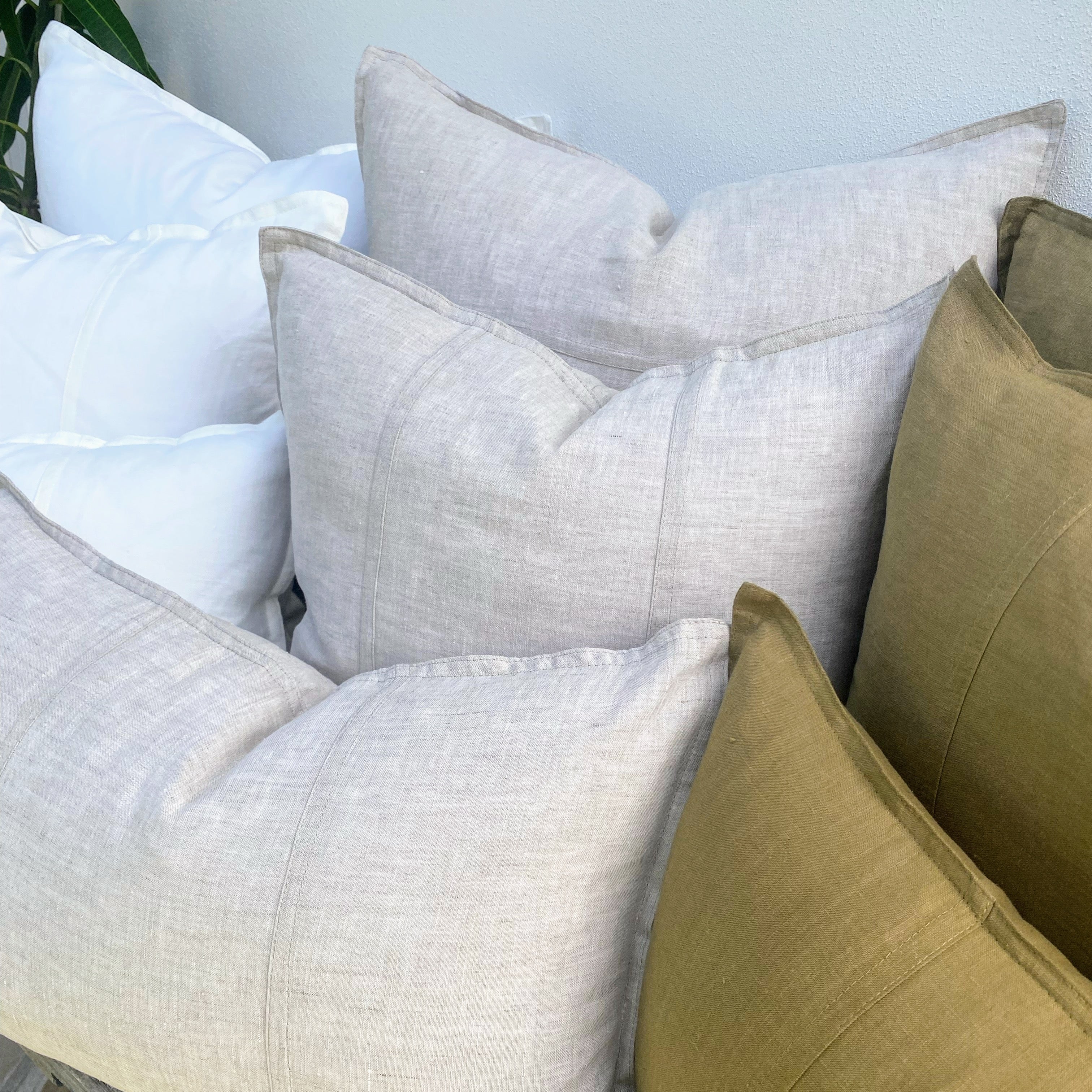 Pure White French Linen Cushion Cover