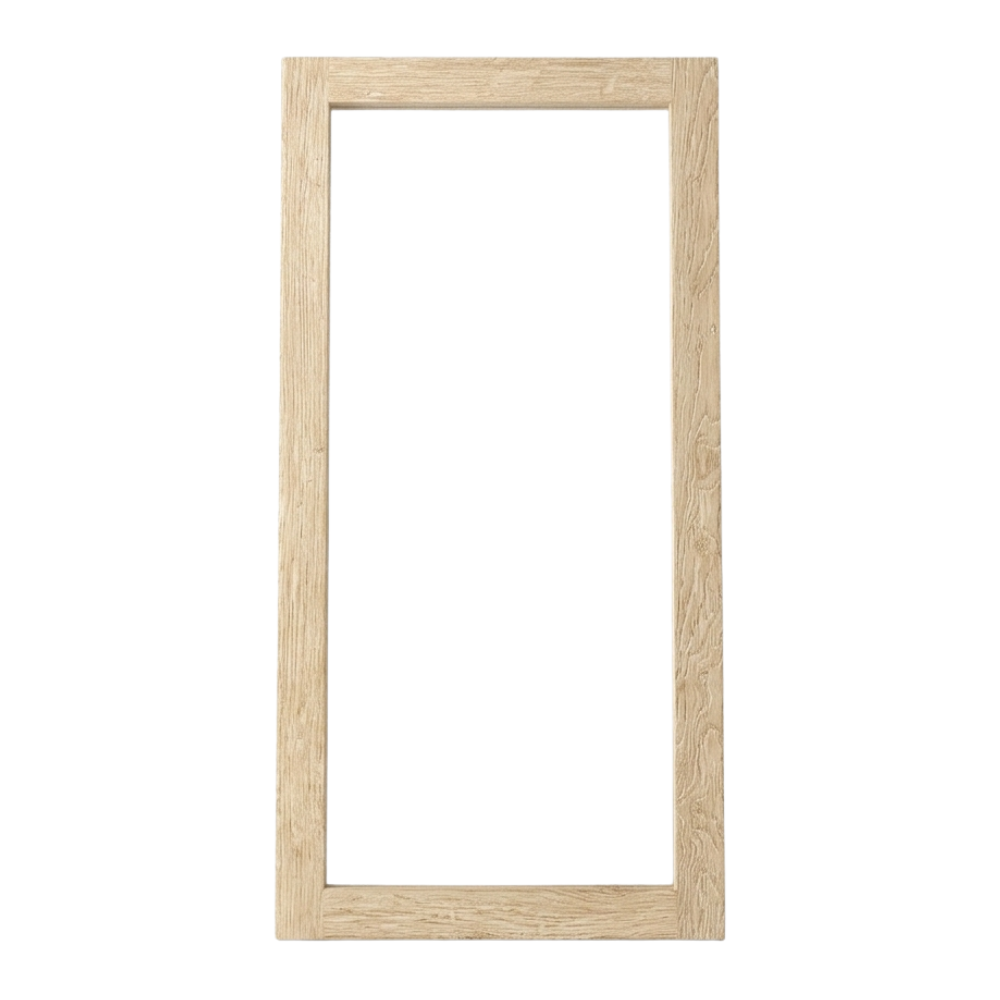 Recycled elm wood large mirror to decorate a Hamptons style home.