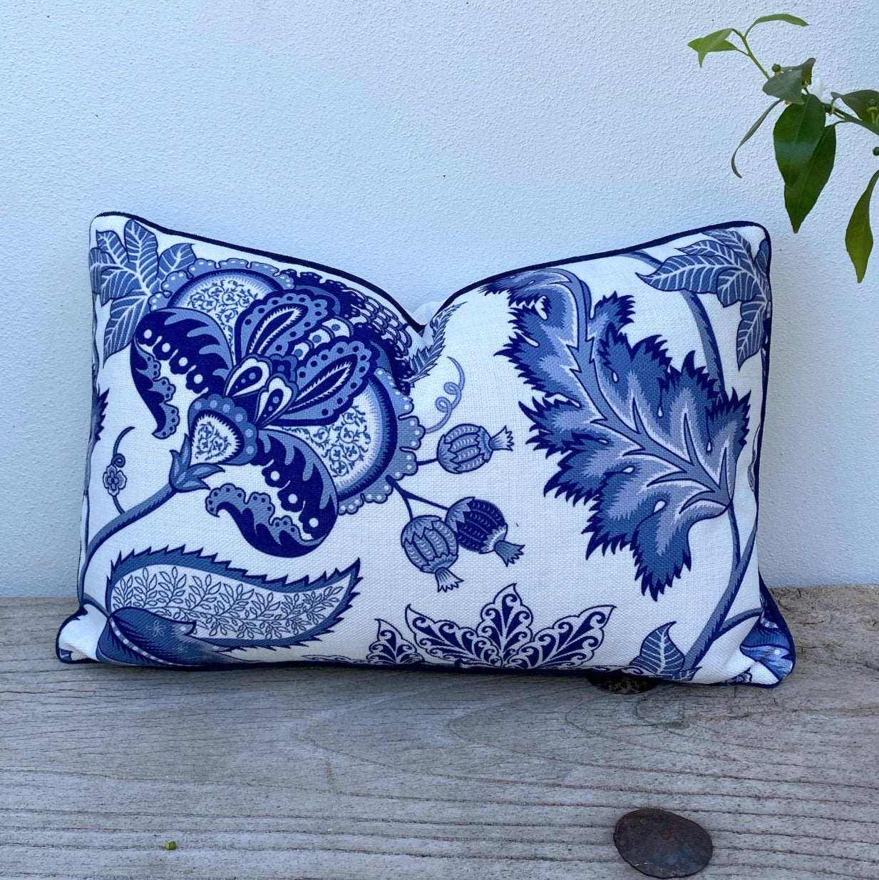 Rectangle Hamptons Style Cushions | Blue and White Floral