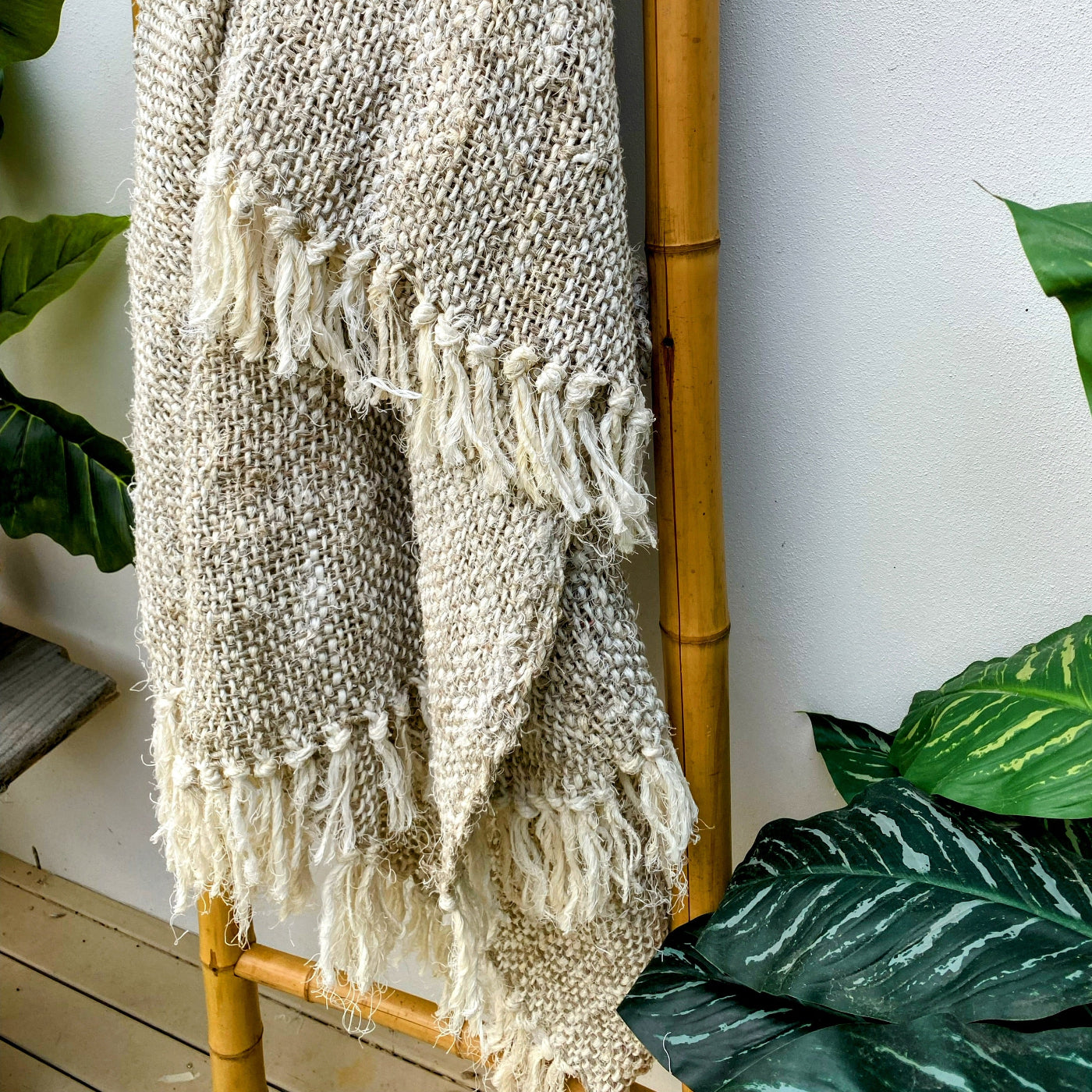 Recycled Linen Designer Natural Throw Blanket for Your Home