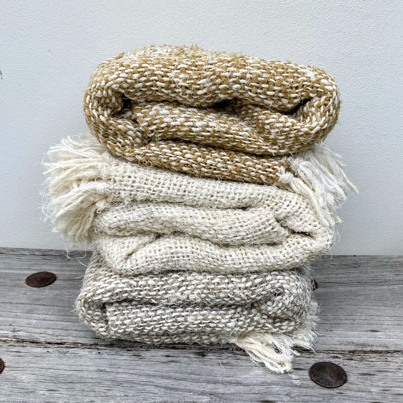 Recycled Linen Handmade Natural Throw