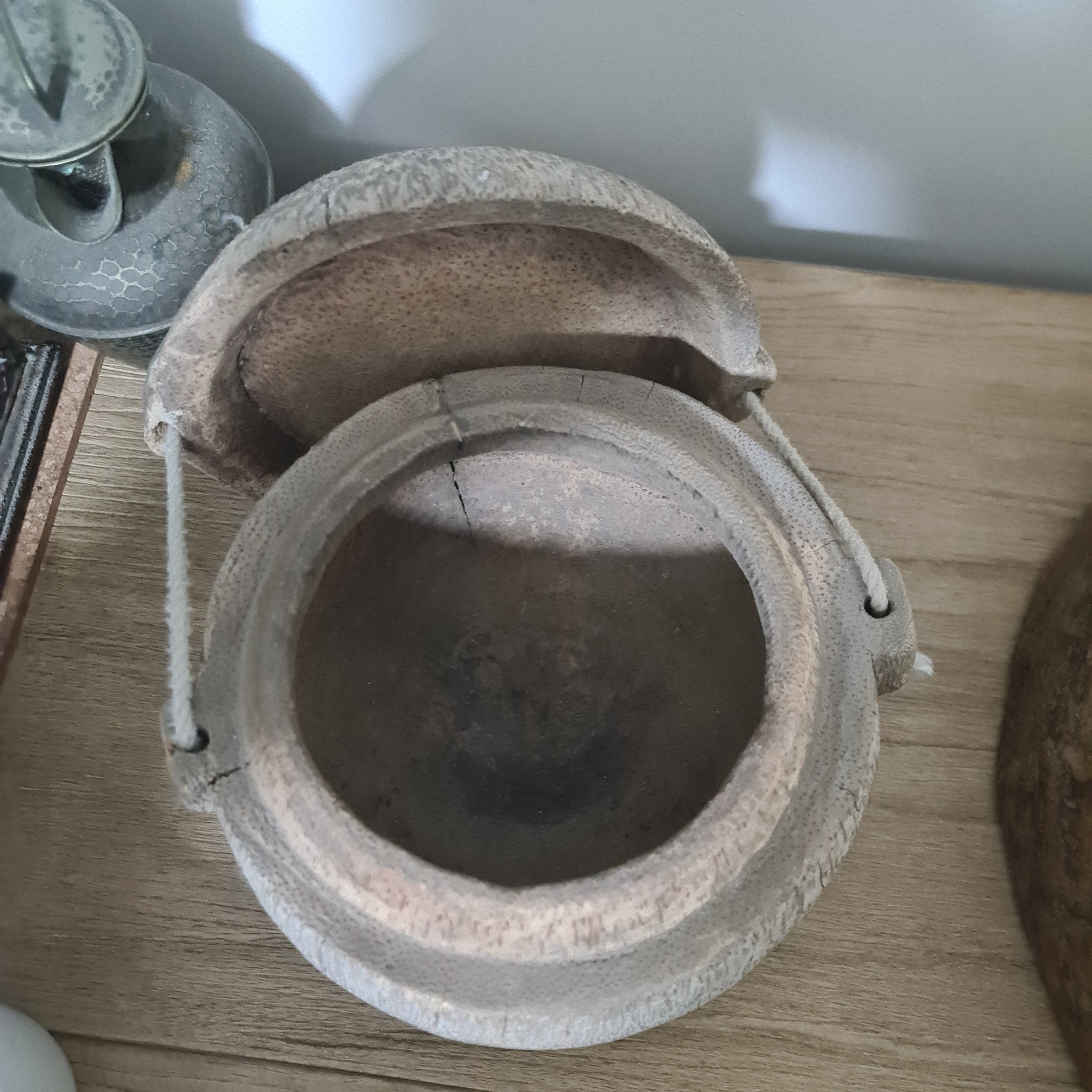 Antique Lidded Naga Wood Bowl | Wabi-Sabi Storage Vessel | Large 23 X 21 cm