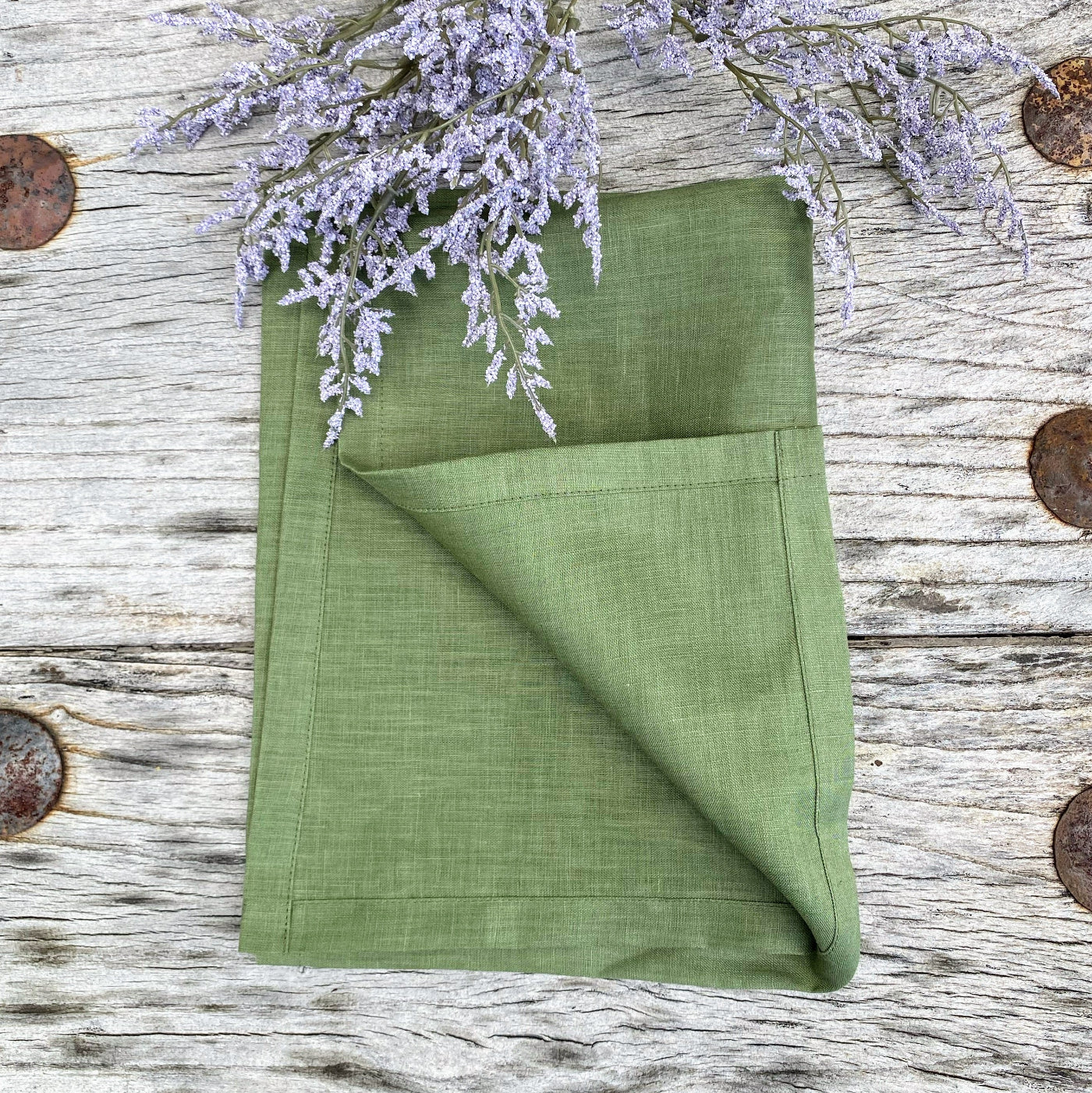 Sage Green Long Lasting French Linen Tea Towel