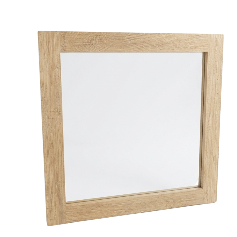 Solid reclaimed elm large mirror for coastal style modern interior decor