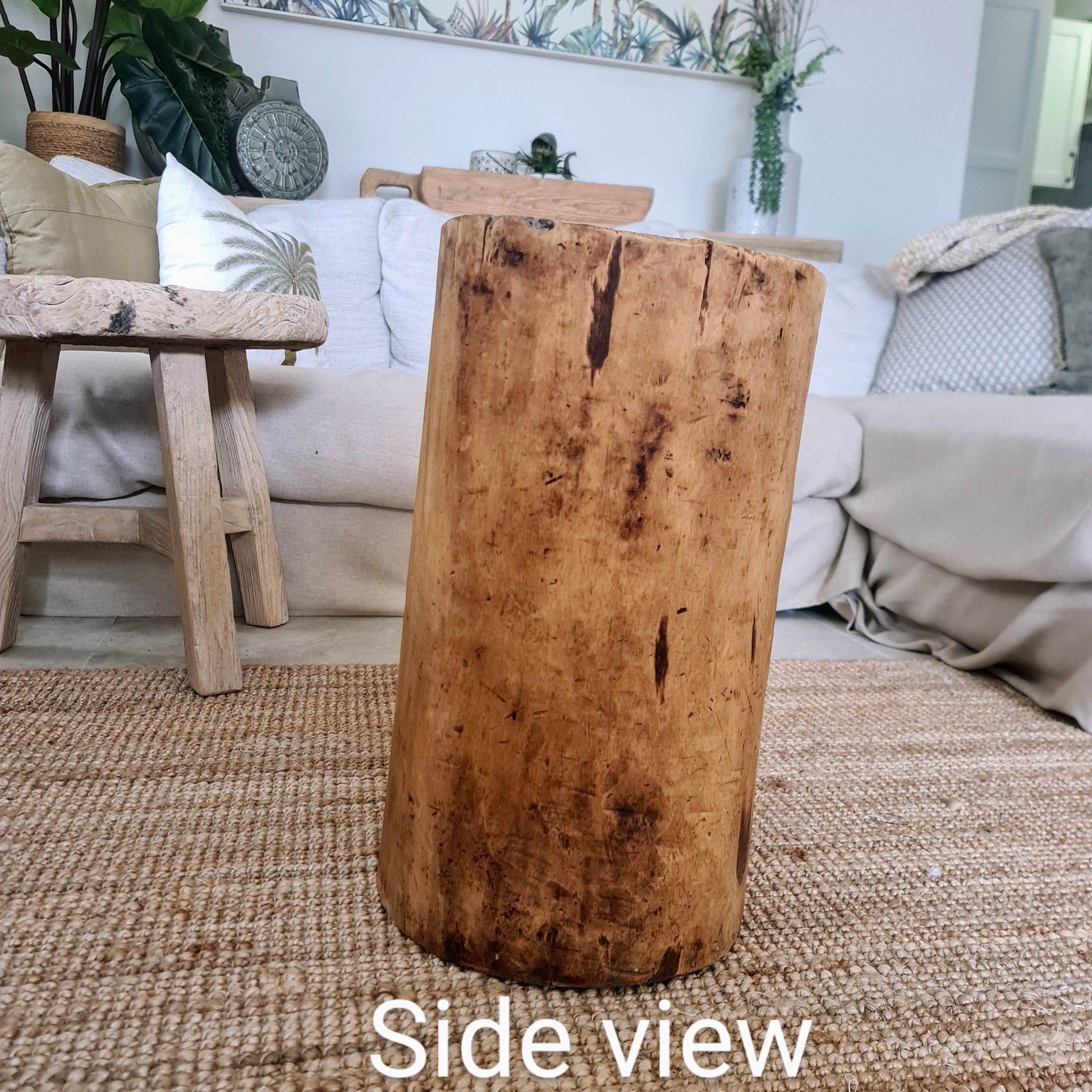 Giant Antique Naga Wood Planter/  Wabi-Sabi Vessel