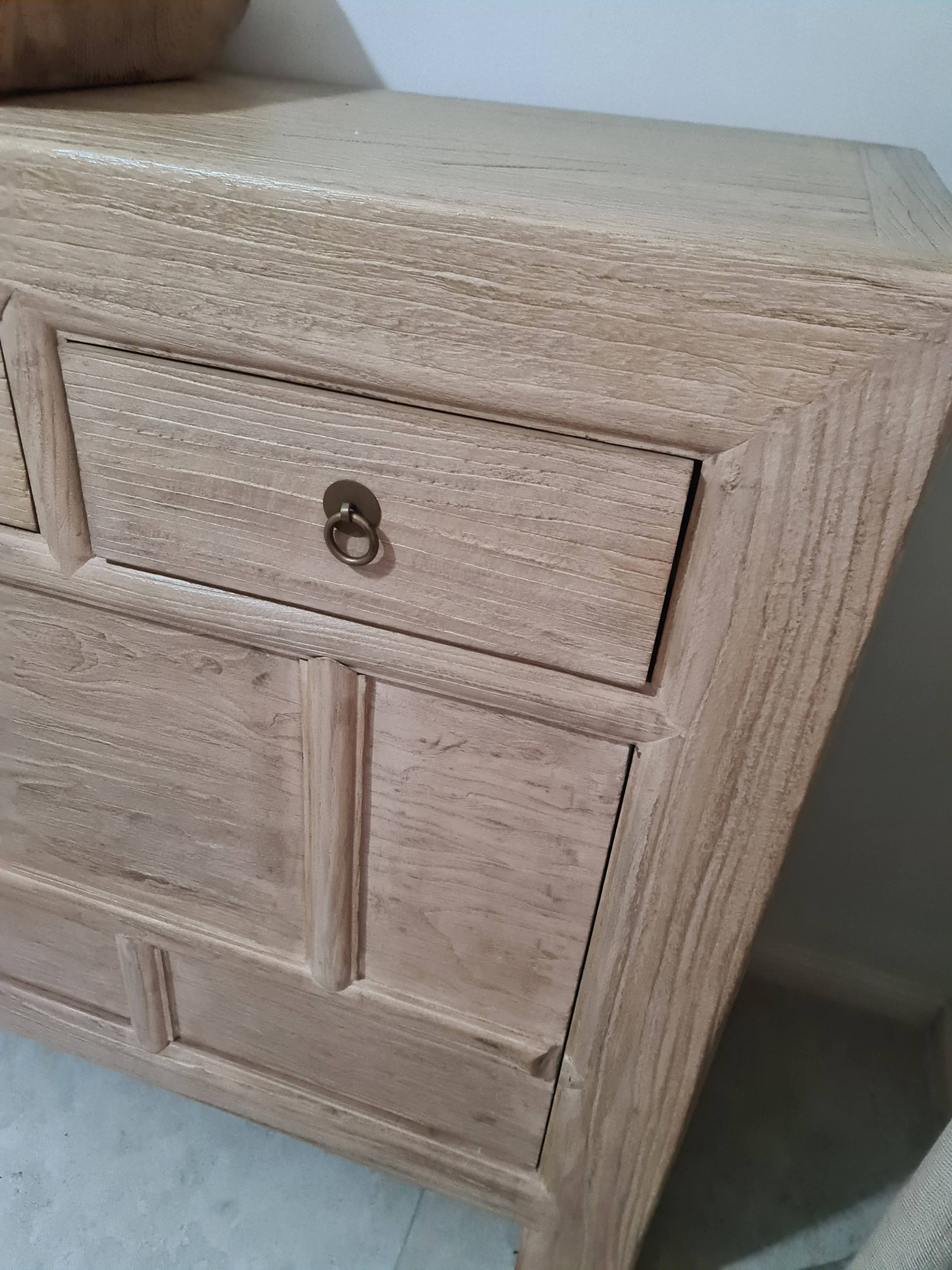 Reclaimed Elm 2 Door - 4 Drawer Cabinet  - 160cm x 44cm  x 70cm  - Aura
