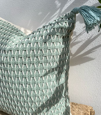 Rectangle Boho Tassel Coastal Rectangle Cushion Covers | Mint-Revived Artisan Eco Home Decor