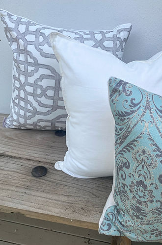 Trellis Grey Taupe Cushions | Imperial Bisque-Revived Artisan Eco Home Decor