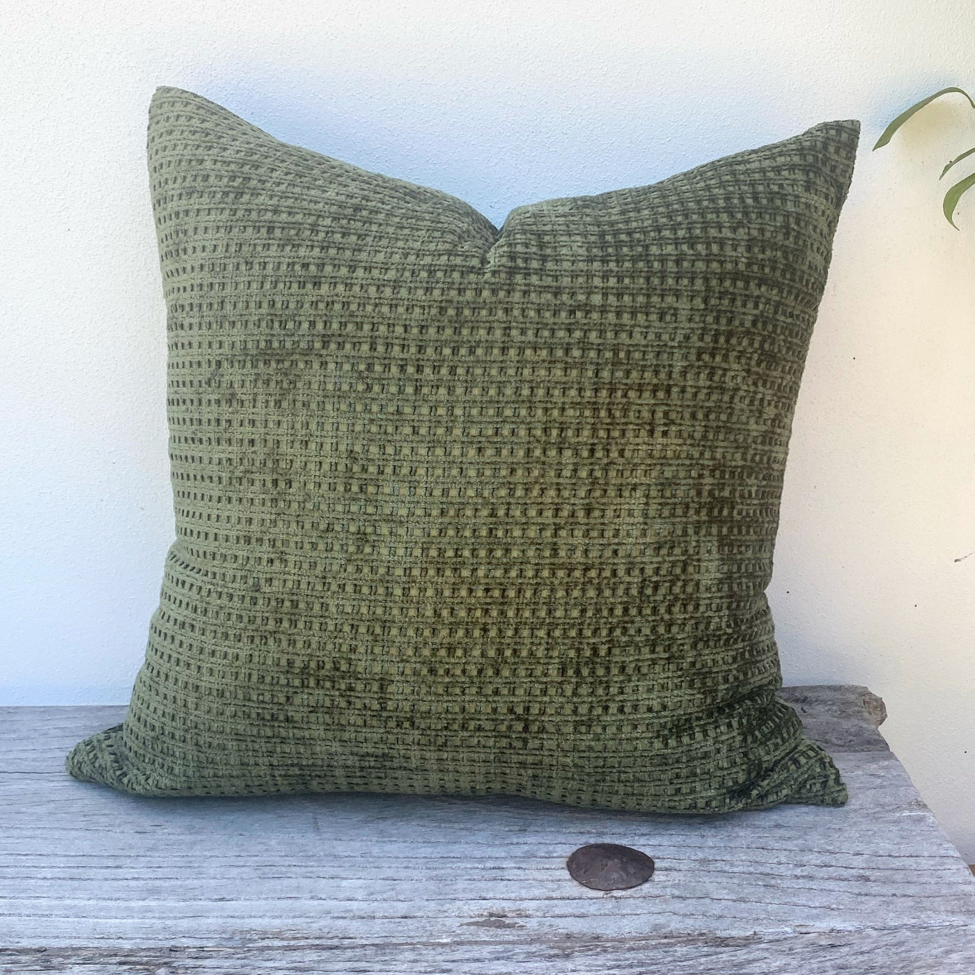 45cm Velvet Olive Green Textured Cushions