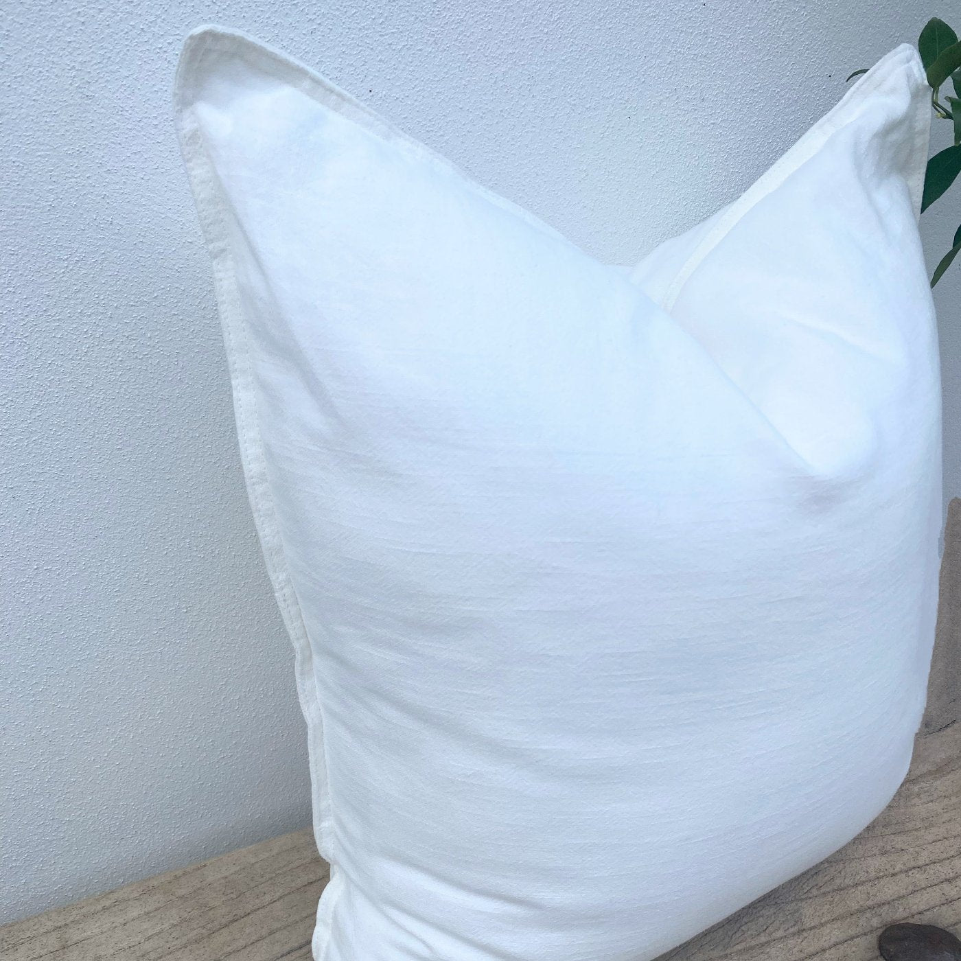 45cm Natural White Linen Cushions