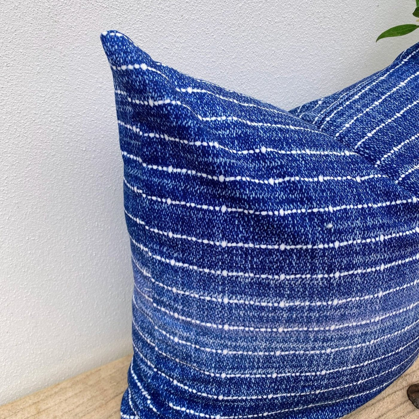 50x50 Dark Blue and White Striped Cushion