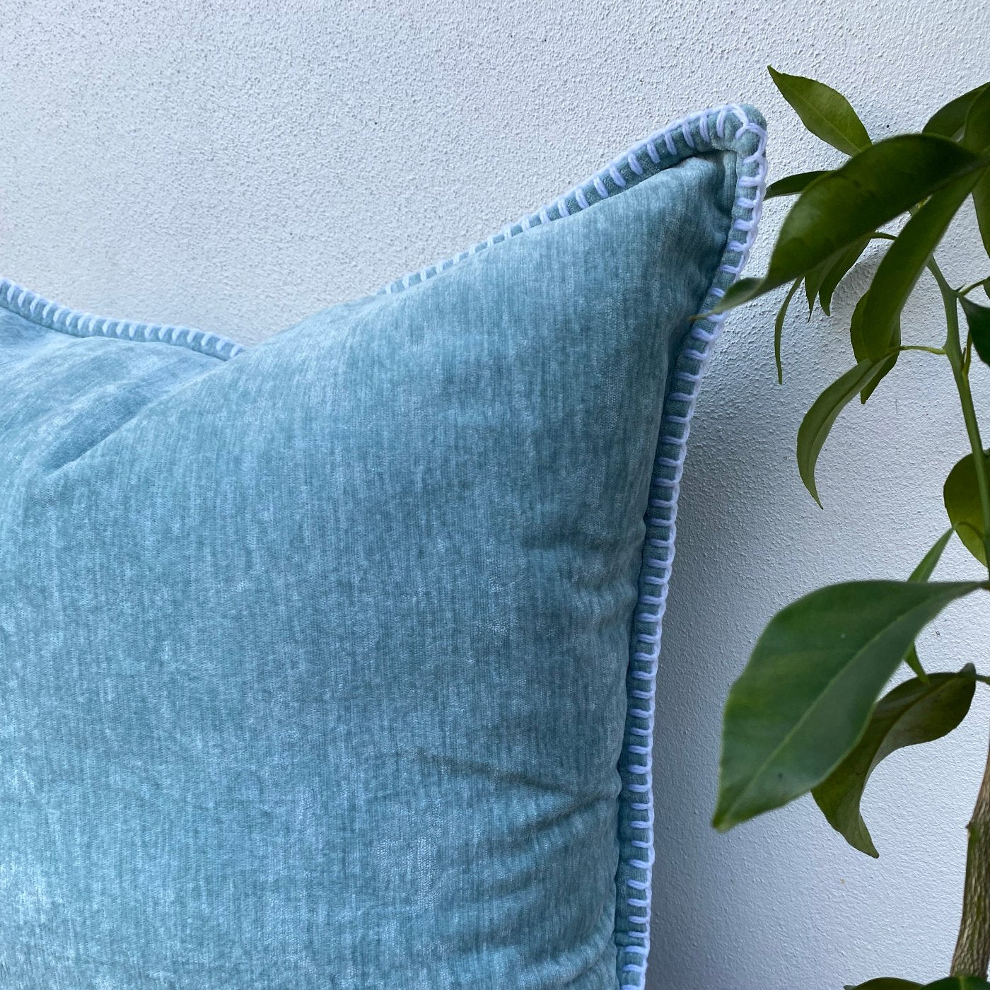Light Blue Cushions Chenille Zuri - Main Image