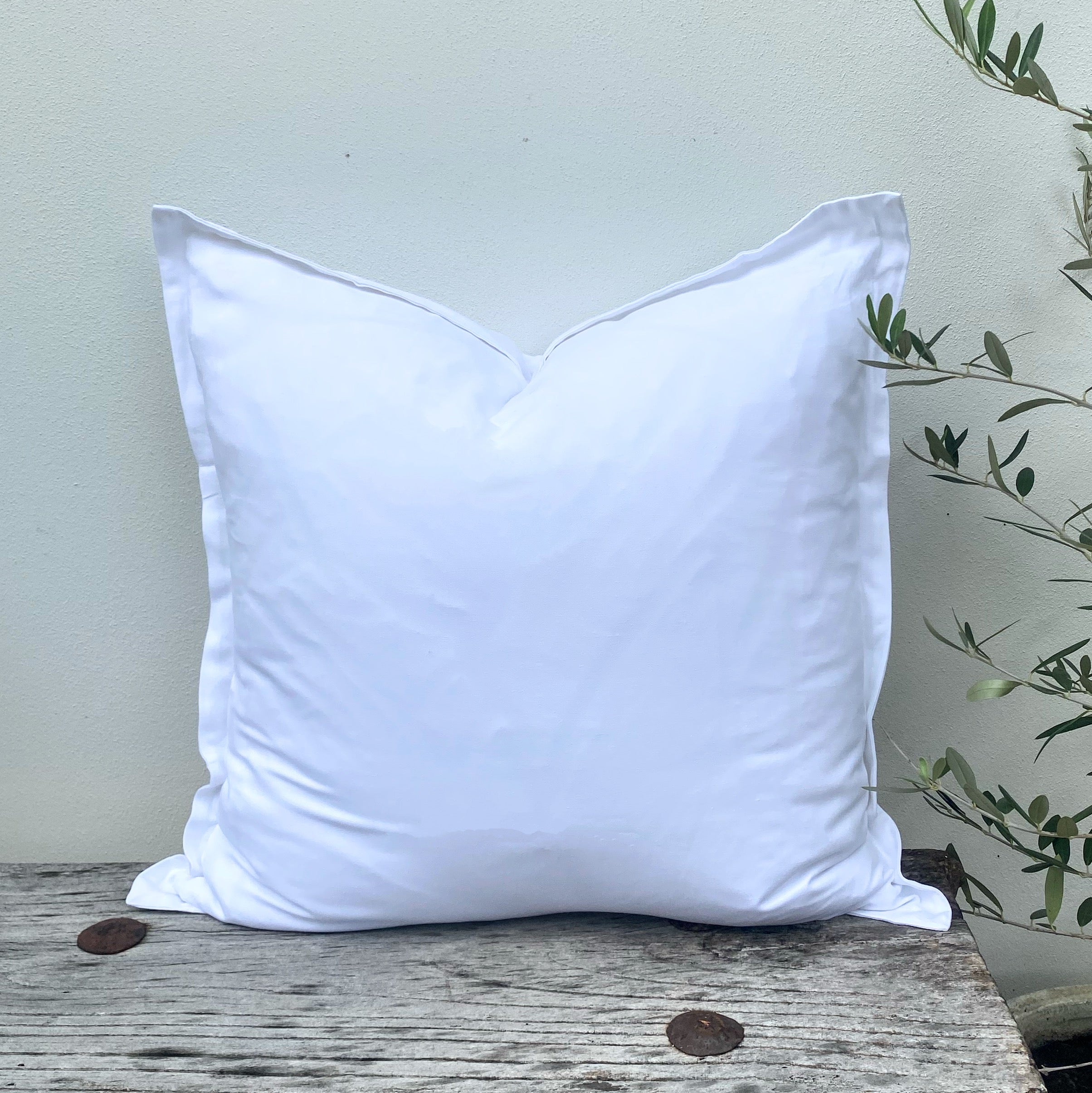 Bamboo Linen Crisp White Cushion Covers | Halo