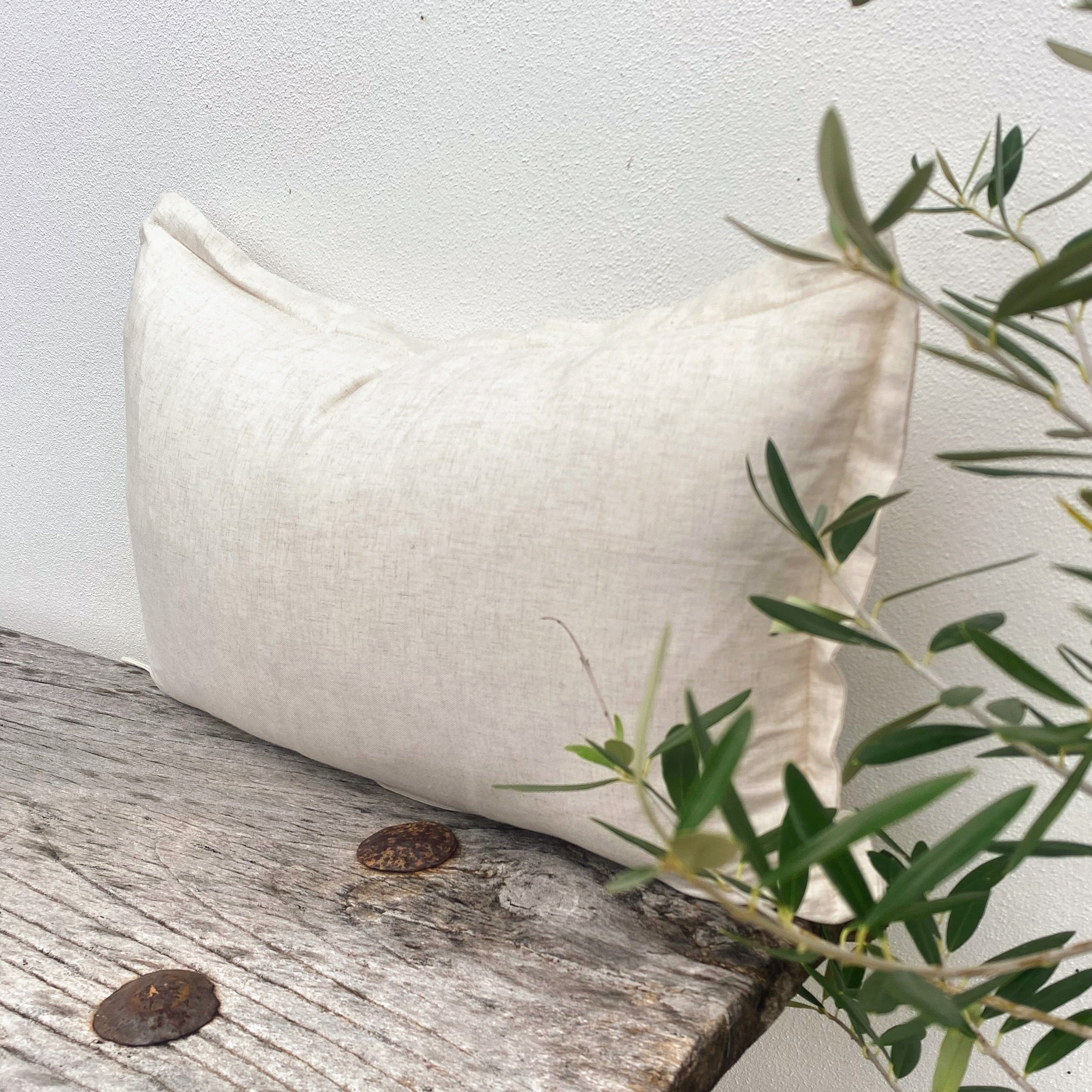 Natural Bamboo Linen Cushion Covers | Rectangle - Halo