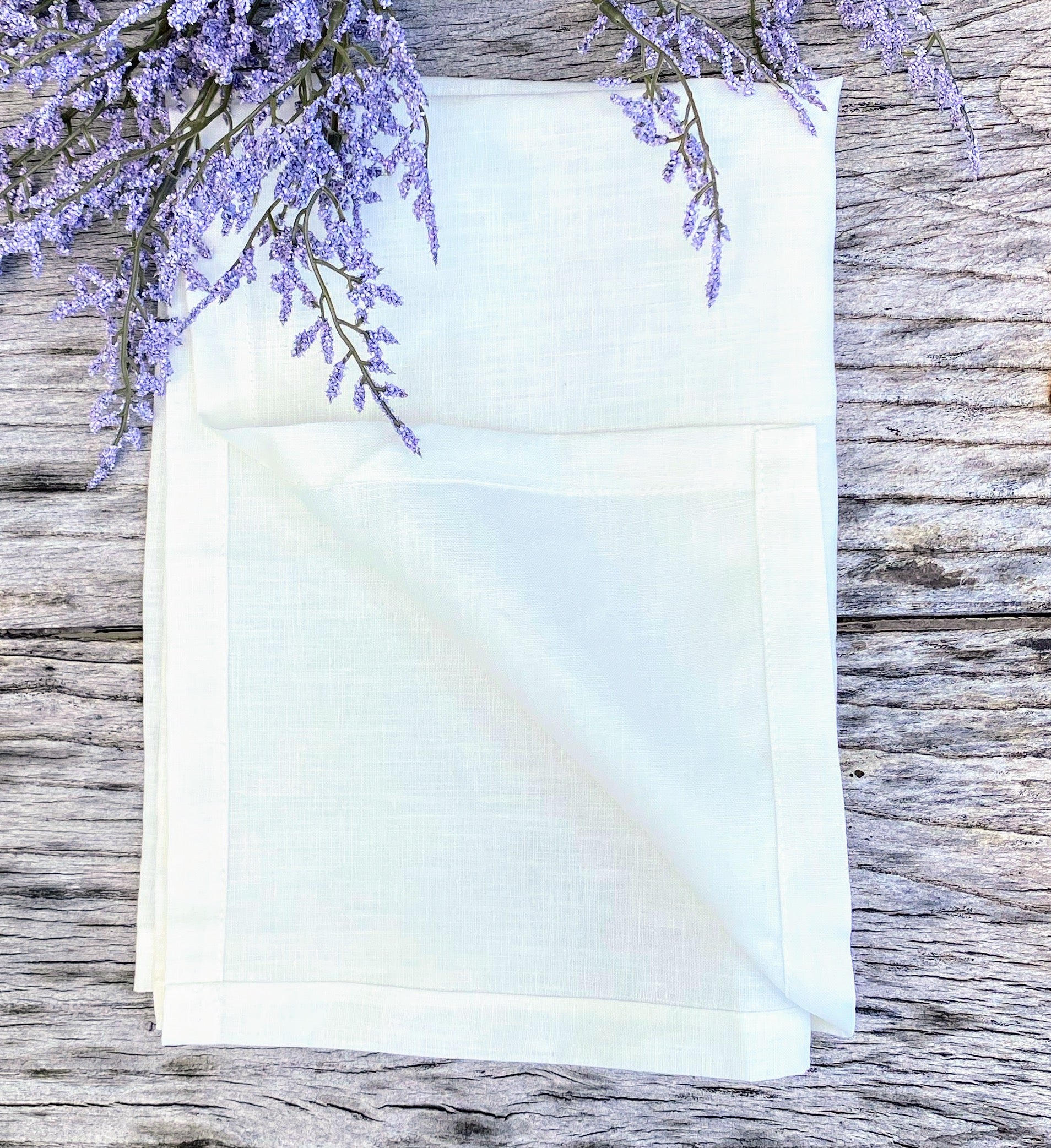French Linen Tea Towels | Kitchen Dish Towels | White
