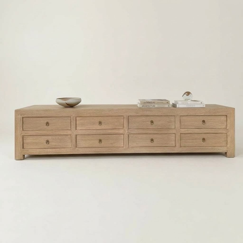 Reclaimed Elm 8 Drawer Sideboard  - 220cm -Anya