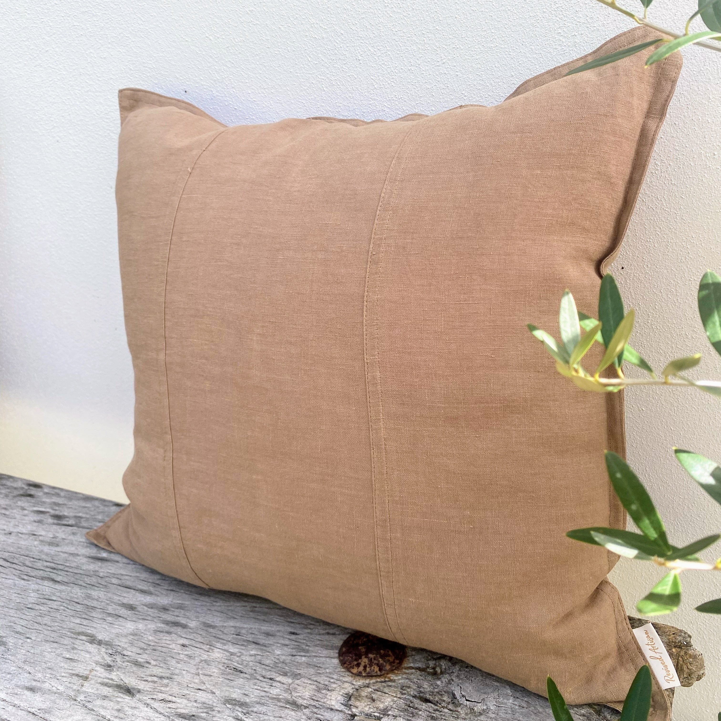 French Linen Light Orange Cushion Cover