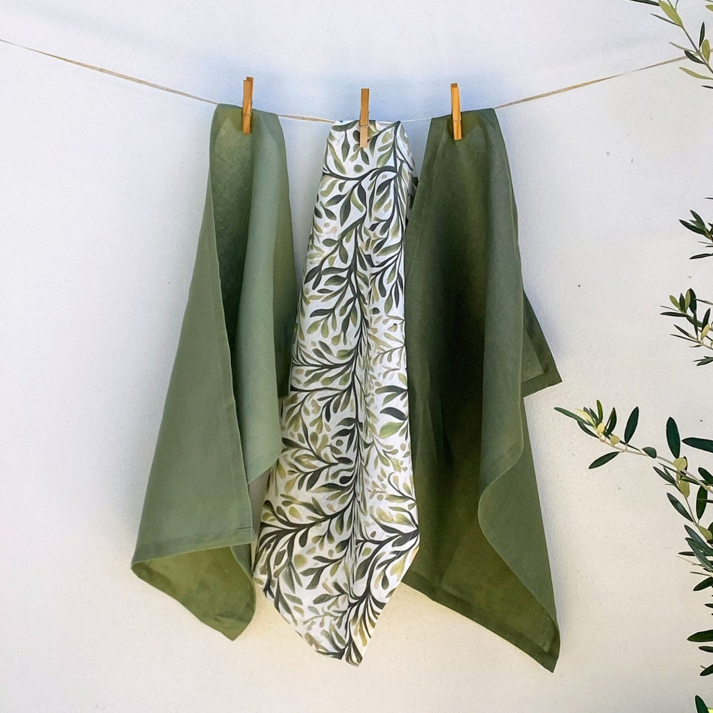 Green Kitchen Towel Set for Home Decor