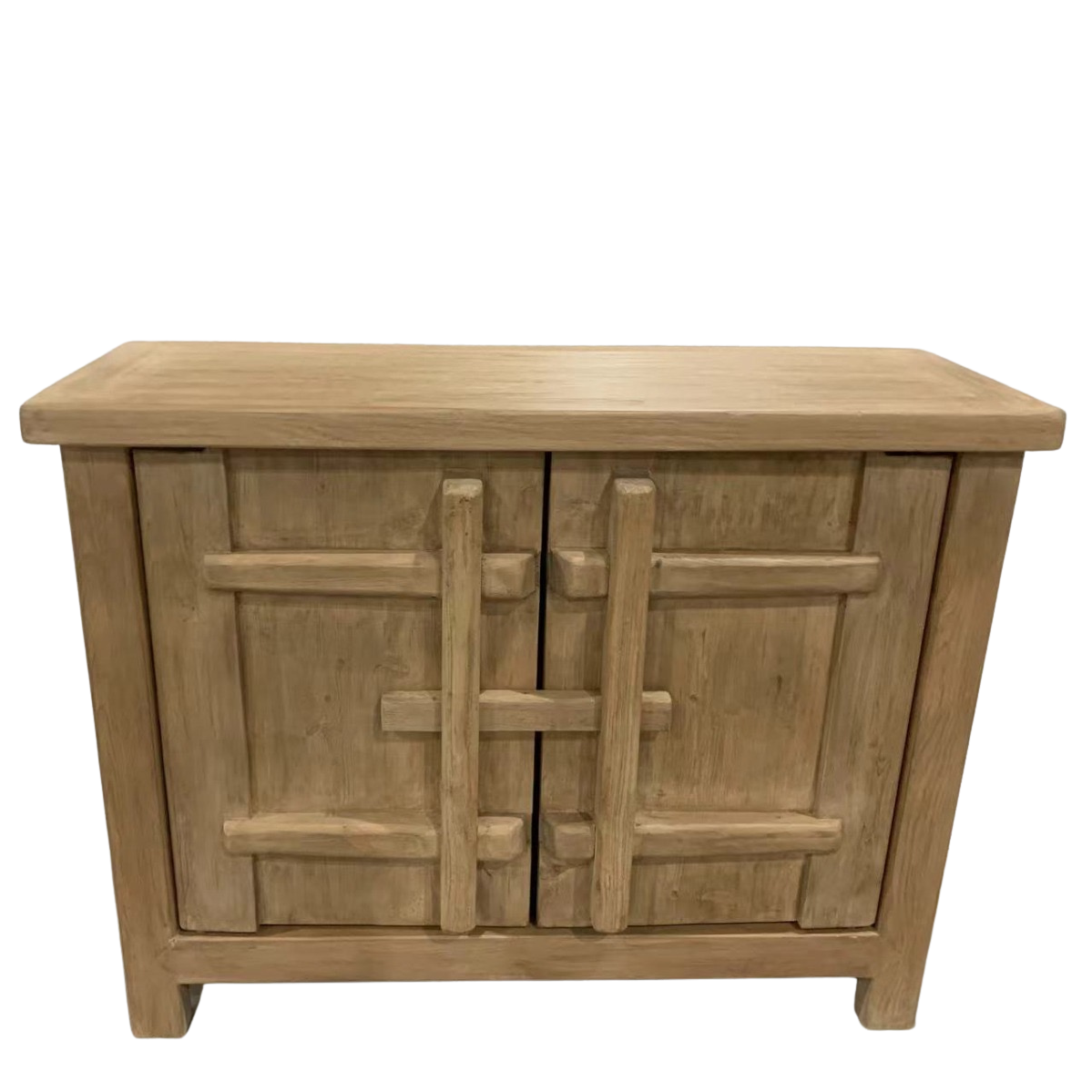 Handmade buffet table for sustainable elm wood decor