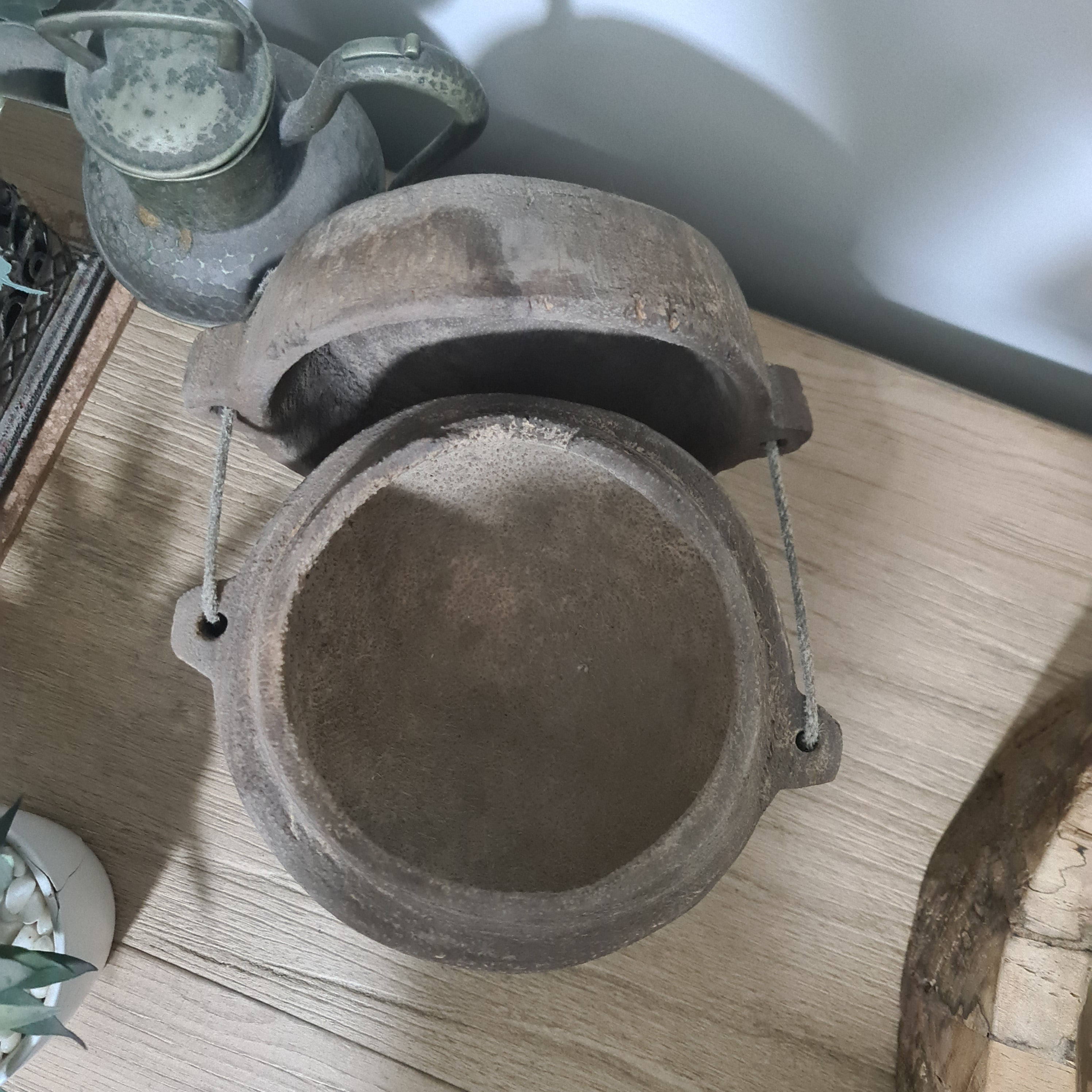 Antique Lidded Naga Wood Bowl | Wabi-Sabi Storage Vessel | Small 22 x 19.5 x 23 cm