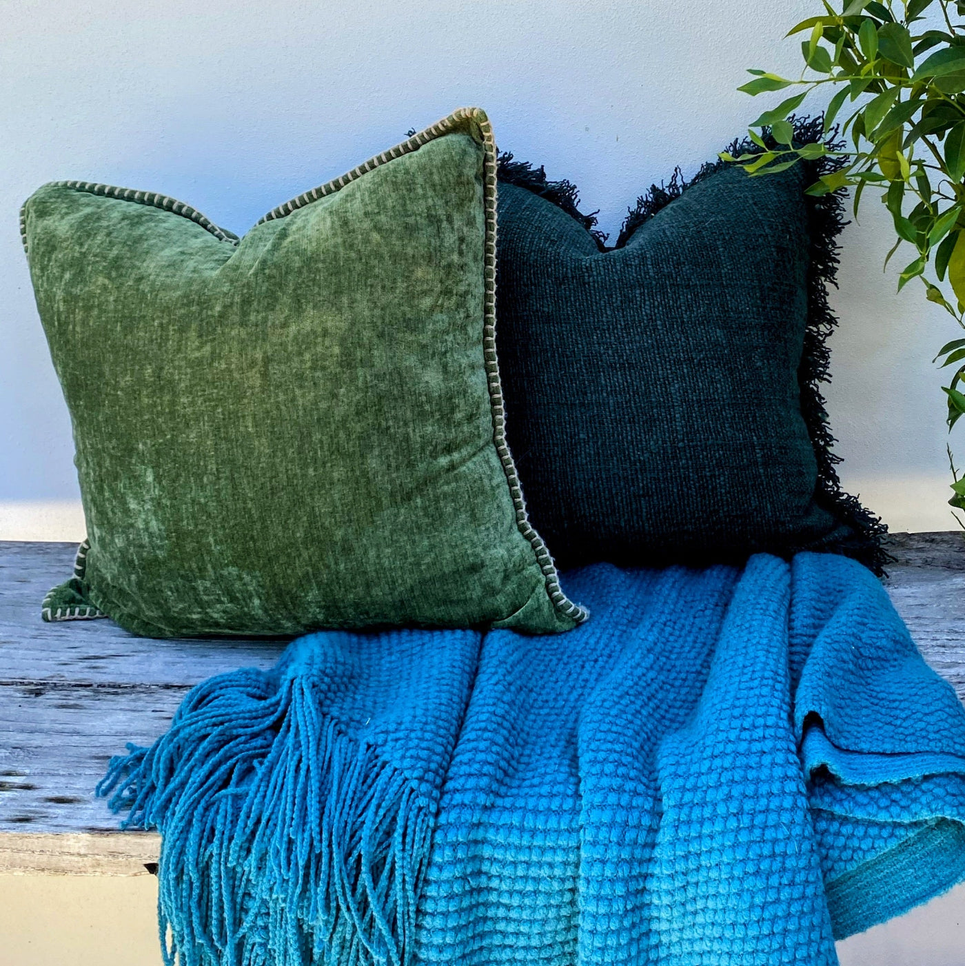 Sage Green and Emerald Green Cushions​